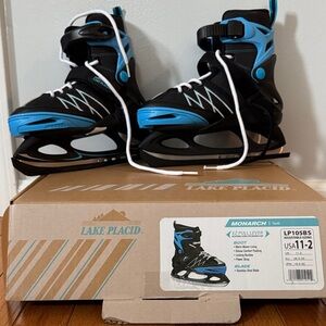 Lake Placid Monarch Kids Ice Skates - Black and Blue